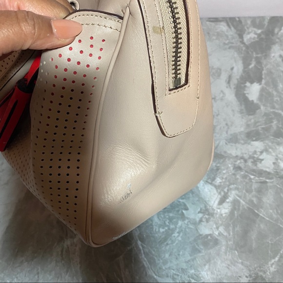 Tan Nude Coach Legacy Perforated Haley Satchel - Picture 5 of 9
